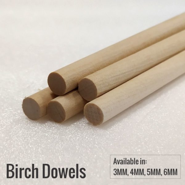 Birch Wood Dowels - 3MM, 4MM,6MM -Vortex-RC